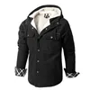 Men's Jackets Autumn Winter Jacket Men Hooded Wool Liner Warm Man Casual Cotton Single Breasted Coat Chaquetas Hombre US Size S-XXL