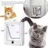 Cat Carriers Dog Flap Door With 4 Way Security Lock Room For Pets Cats Kitten ABS Plastic Small Pet Gate Rotary Switch