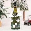 Christmas Decorations 1pc/3pcs Fluffy Sweater Collar Ball Knitting Wool Wine Bottle Cover Year Party Champagne Bundle Pocket Table Decor