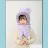 Other Festive Party Supplies Hat And Scarf All In One Winter Baby Plush Cute Ear Protection Drop Delivery 2022 Home Garden Festive P Dhxqa