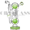 10 Zoll Recycler Shisha Glass Bong Öl Rigs Wasserrohre Bongs Dab Rig Percolator Matrix Kopftes Wasserrohr Bubbler Raucherzubehör