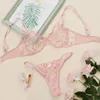 Ensembles de soutiens-gorge Biiggxx fronde européenne et américaine lingerie sexy dentelle tentation fatale bikini français creux soutien-gorge à trois points culotte ensemble 221010