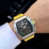 Luxuriöse Herren-Mechanische Uhr RM11-03 Vollautomatisches Uhrwerk Saphirspiegel Gummiarmband Schweizer Armbanduhren FV3E