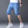 Men's Jeans Summer Men's Classic Style Fashion Business Casual Denim Shorts Blue & Black Cotton Loose Bermuda Straight Short Plus