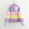 Women's Down Parkas Flectit Pastel Puffer Jacket Thick Warm Padded Parka Coat Women Winter Harajuku Aethetic Girl Outifts Lazy Of T221011