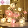 Strings USB/Battery Operated 10/20/40 LED Artificial Rose Flower String Lights Christmas Garland For Valentine's Day Wedding Party Decor