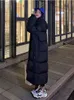 Womens Down Parkas Circyy Winter Jacket Kvinnor Xlong Coat Korean Style Black Outwears Casual Fashion Thermal Clothing Kvinnor Enkel varm 221010