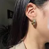 Stud Küpe Youthway Paslanmaz Çelik Şık Geometrik Çift Katman 18 K PVD Kaplamalı Altın Moda Modaya Dizy Mücevher Kadınlar