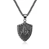 Shield Shape Freemason masonic signet chain pendants AG emblem Silver Gold Black Punk free mason hip hop charm necklace jewelry men stainless steel High Polished