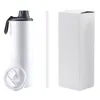 UPS Wholesale 20oz Sublimation Straight Tumbler Double Wall Stainless Steel Vacuum Insulated Cups Bottle With Two Lids Straws