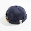 Berets Maden mannen verstelbare denim beanie schedel dop dokwerker hoed roll cuff casual caps zeiler hoeden mannelijk