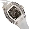 Transparent Hollowed Out Crystal Mens Automatic Mechanical Watch Wine Barrel Tape Light Fashion Personality Trend