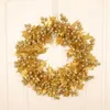 Decorative Flowers 517E Christmas Artificial Wreath Gold Silver Foam Powder Fruit Hanging Garland For Home Farmhouse Front Door Window Wall