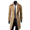 Men039S Trench Coats Men Double Breasted Casual Overcoats Wool Blends Business Long Jackets Leisure Fit Coat4390348