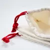 US Warehouse sublima￧￣o em branco bolsa branca decora￧￵es de natal transfer￪ncia de calor sacola de doces de linho com al￧a de corda para presentes de natal embalando tamanho grande b5