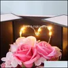 Autre f￪te des f￪tes Supplies Rose Double Door Savon Rose Bo￮te cadeau immortel Fleur Cr￩ative Christmas Valentin Valentin Femme Lipstick D Dhkge