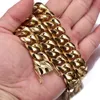 الهيب هوب من الفولاذ المقاوم للصدأ سلسلة كوبية قلادة تنين بوكلي 18K الذهب الحقيقي مطلي