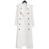 Trench femme manteau blanc femme longue 2022 automne vêtements double boutonnage tempérament dames noir haute qualité coupe-vent