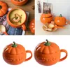 Mugs Cute Pumpkin Ceramics Coffee Mug Milk Soup Cup With Lid Breakfast Water Office Home Drinkware Teacup Decoration Morning