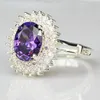 Bröllopsringar Yayi Fashion Women's Jewelry Ring Purple CZ Silver Color Engagement Party Gift