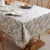 Table Cloth Retro Floral For Tapete Rectangular Tablecloth Cotton And Linen Wedding Decoration Cover Nappe De