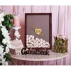 Forniture per feste Custom Rustic Mr Mrs Guestbook Ideas Alternative Drop Box Shadow Heart Wood Wedding Guest Book Frame Sign In Marriage