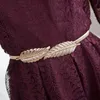 ベルトゴールドシルバー女性用フラワーリーフレディースウエストドレス