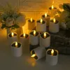 Weihnachtsdekorationen, Solar-Kerzen, Licht, 6 Stück, Kerze, Teelicht, flackernde flammenlose Kerzen, elektronisches Solar-LED-Nachtlicht, Garten-Solar-Kerzenlampe 221010