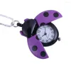 Pocket Watches Purple Wave Point Beetle Fashion Quartz Watch Accessories Clock Men and Women Gift Belt Necklace