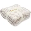 Coperte Coperte Mezza lana di pecora Coperta lavorata a maglia Leopardo Peluche 236H Consegna goccia 2022 Tessili per giardino domestico Otqgy