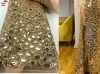 2022 Plus Size Árabe Aso Ebi Vestidos de Baile Sexy com Lantejoulas Douradas Mangas Compridas Alta Dividida Noite Festa Formal Vestidos de Segunda Recepção Vestido