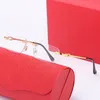 Мужские женские солнцезащитные очки Lunette Gold Silver Fashion Sunshade Композитные металлические ножки без оправы оптические классические дизайнерские дизайнер