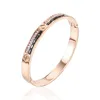 Bangle Fashion Gold Rose Gold Cúmula de Zircônia Cracelete de Zirconia Jóias Free para Mulheres Simples