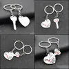 Favore a zinco in lega di zinco sier amanti placcati regalo bomboniere bomboniere coppia il mio cuore keychain keyring chiave fob catena creativa drop de dhytk