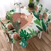 Table Cloth Cartoon Plant And Hedgehog Waterproof Tablecloth Party Decoration Rectangular Dining Cover Anti-stain