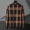 Men's Sweaters England Style Personality Stripes Pocket Men Cardigan Fashion Brand Autumn Designer Spliced Color Knit Jacket G221010