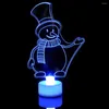 Decorações de Natal Night Light LED decorativo luminoso Papai Noel Ornamento de boneco de neve