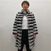 Mode de fourrure pour femmes Real Rex Manteau Veste d'hiver naturelle Long Style Épais Chaud Chinchilla Manteaux authentiques