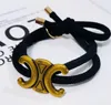 23ss Lotti Donne Designer di marca Lettera Elastici per capelli Corda per capelli in velluto nero Lady Bobby Pin Hairhoop Porta coda di cavallo in pelle Hea6396217