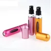 Unisex Perfumes 5ml perfume bottle makeup spray self pump rechargeable Aluminum Mini Parfum bottling Fast SHIP