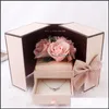 Autre f￪te des f￪tes Supplies Rose Double Door Savon Rose Bo￮te cadeau immortel Fleur Cr￩ative Christmas Valentin Valentin Femme Lipstick D Dhkge