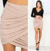 Skirts 2022 European And American Sexy Nightclub Pleated Bag Hip Solid Color Skirt Women