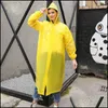 Raincoats Reusable Raincoat Women Rainwear Men Poncho Impenetrable Eva Rain Jacket Plastic Fashion Er Hooded Capa De Chuva Drop Deliv Otcnj