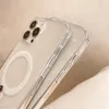 Transparente magnetische Hülle für Magsafe-Hüllen für iPhone 14 13 12 11 Pro Max XS X XR 8 7 Plus SE Drahtlose Schnelllade-Coque-Abdeckung