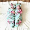 Blankets 2PCS Born Pography Baby Po Props Boy Girl Cotton Swaddle Wrap Blanket Floral Sleeping Bag Sleep Sack 0-6M