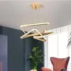 Hanglampen eenvoudige moderne lichte luxe eetkamer gouden kroonluchter slaapkamer creatief klein appartement leven geometrische kunst