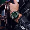 Relojes de pulsera deportivos para hombre, reloj de pulsera de cuarzo con cronógrafo, correa de acero inoxidable de lujo a la moda, reloj Masculino con manecillas luminosas, reloj Masculino