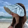 Chapéus largos chapéus feminino de verão top sunhat face tampa de face ultravioleta à prova de sol da cabeça da cabeça da cabeça da cabeça