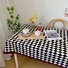 Bordduk Klassisk checkerboard Tabellduk Modern minimalistisk runda retro ins stil sovrum mat skrivbord pläddammtät täckning