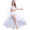 Stage Wear Sexy Belly Dance Skirt Top Set Costume Women Clothes For Woman Dancing Training Practice